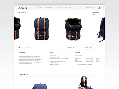 Product Page agenceme bag clothes product slider ui ux website