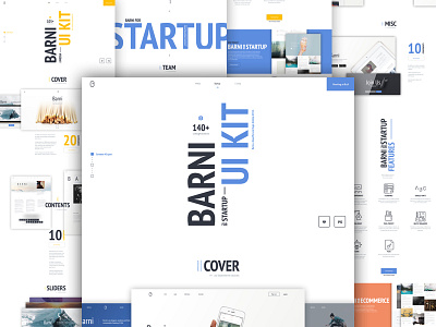 Barni-for-Startup UI Kit barni cover landing market mockup premium resources sliders template ui uikit ux