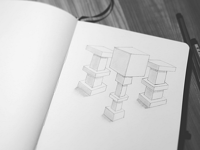 Pillars Sketch black and white drawing fun handmade illustration notebook paper pencil pillars sketch stability