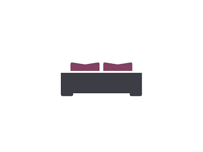 Bed Icon bed furniture icon illustration logo mattress negative space pillows sleep