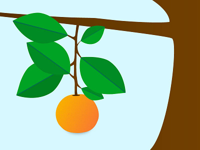 Lonely Orange Fruit branch fruit fruit illustration healthy illustration leaf orange orange fruit orange tree tree vector vector art