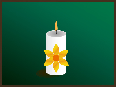 Lonely candle candle candles flame flower illustration light vector yellow
