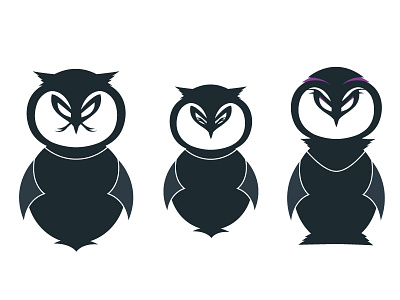 Owls deer illustration negative space owl owl family owls vector