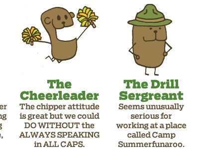 6 Types Of Camp Counselors animals camp cute illustration summer