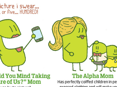 Six Moms To Avoid On First Day Of School illustration kids moms parenting school