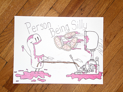 07: Draw me a [Person Being Silly] catapult crazy drawing illustration jelly machine person pies silly video youtube