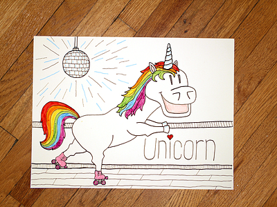 09: Draw me a [Unicorn II] derby disco draw drawing how to rainbow roller skating speed drawing unicorn