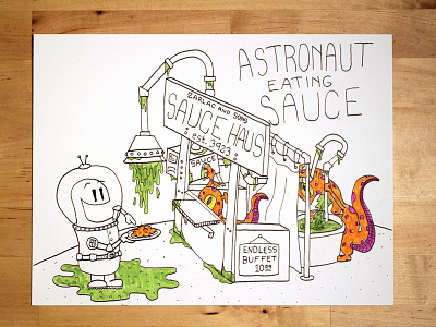 10 Astronaut Eating Sauce Social adorable alien astronaut gross how to illustration puke restaurant sauce speed vomit youtube