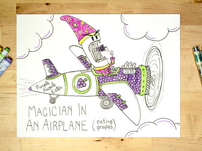 11: Draw me a [Magician In An Airplane Eating Grapes]