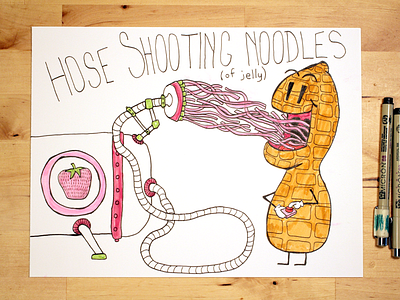 12: Draw me a [Hose Shooting Noodles Of Jelly] hose illustration jelly noodles peanut peanut butter youtube
