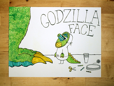 14: Draw me a [Godzilla Face] adorable drawing godzilla illustration monsters speed video youtube