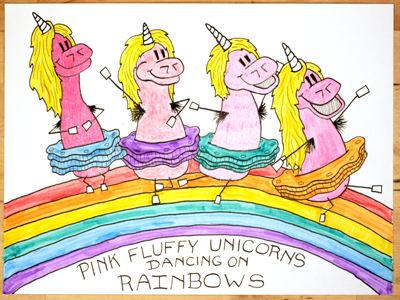 17: Pink Fluffy Unicorns Dancing On Rainbows ballet dancing illustration rainbow speed drawing unicorn