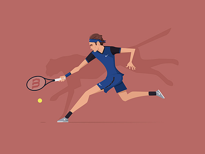 Roger Federer - Hidden Beasts digital art flat style hidden beast illustration player roger federer sport tennis vector