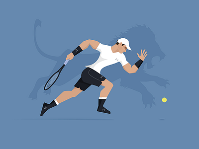 Andy Murray | Hidden Beasts andy murray digital art flat style hidden beast illustration player sport tennis vector