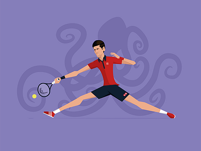 Novak Djokovic | Hidden Beasts digital art flat style hidden beast illustration novak djokovic player sport tennis vector