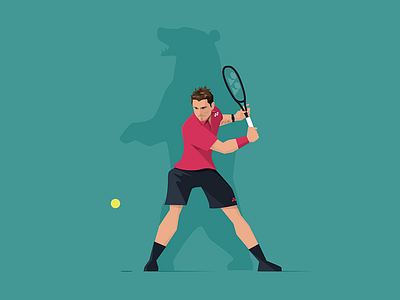 Stan Wawrinka | Hidden Beasts digital art flat style hidden beast illustration player sport stan wawrinka tennis vector