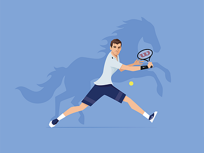 Grigor Dimitrov | Hidden Beasts digital art flat style grigor dimitrov hidden beast illustration player sport tennis vector
