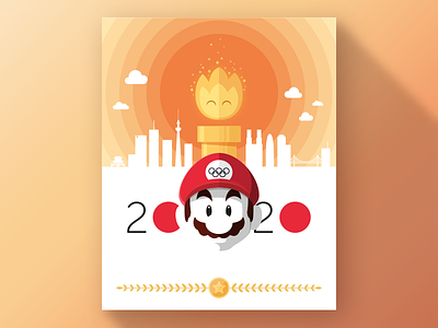 Tokyo Olympics 2020 digital games illustration mario olympics 2020 poster tokyo vector