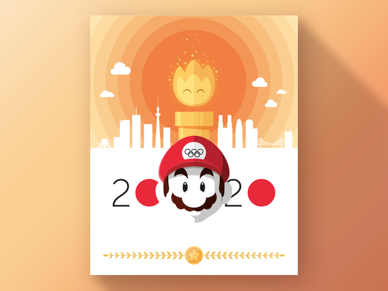 Tokyo Olympics 2020 games illustration tokyo olympics 2020 vector mario digital poster