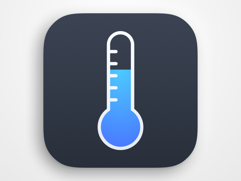 Thermometer app icon. Air temperature measurement. UI UX user