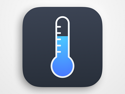 Temperature App Icon 7 app blue dark design flat graphic icon ios ipad iphone thermometer