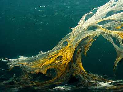 Mysterious Fluid with Liquid Gold Fibers abstract background digital art fluid liquid wallpaper