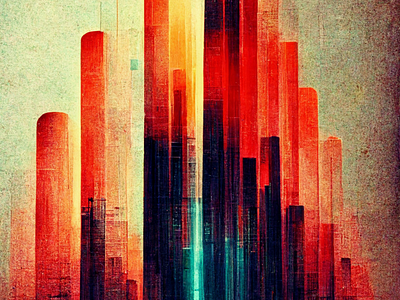 Frequency Disruption background cityscape colorful digital art vibrant wallpaper waveform