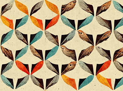 Sparrow Geometric Pattern background colorful digital art geometric pattern retro sparrow wallpaper