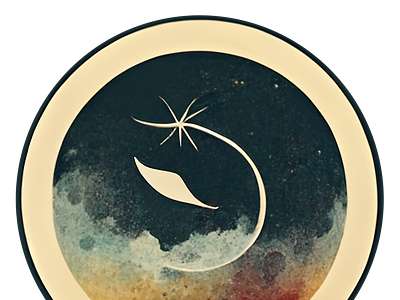 UFO and Dancing Star alien design digital art logo moon space stars ufo