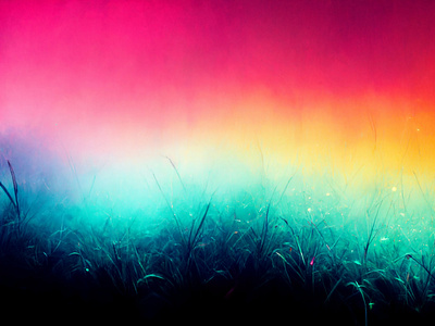 Neon Fog and Grass Background