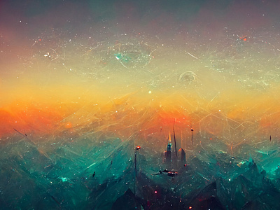 Futuristic City in Cyberpunk Sunset Background