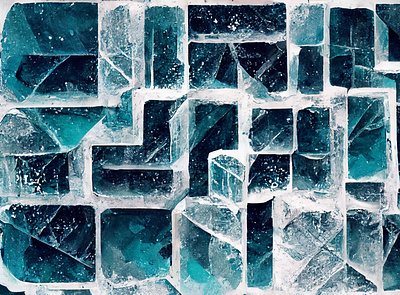 Abstract Bricks of Frozen Ice Design abstract background colorful design digital art frozen geometric ice illustration pattern texture wallpaper