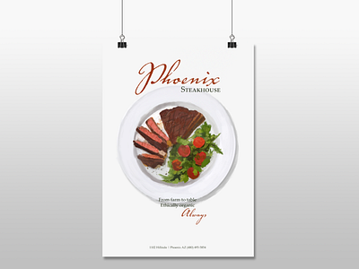 Phoenix Steakhouse adobe illustrator adobe photoshop graphic design illustration poster