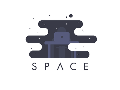 S P A C E illustration logo space thirtylogos