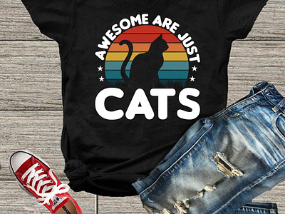 Awesome are just cat t-shirt design