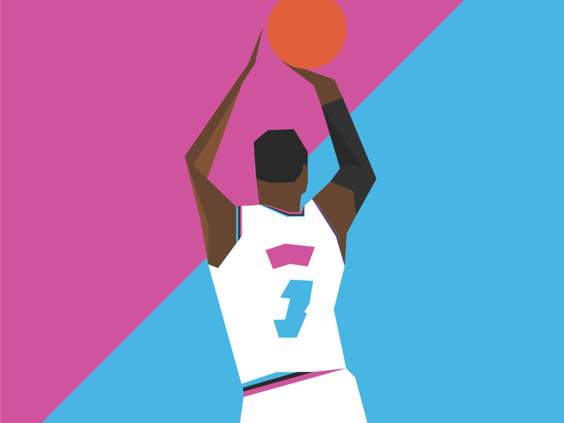 Miami Vice Wade vectorart vector art illustration illustrator heat miami wade fanart basketball
