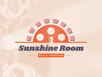 30 Minute Logo Challenge - Sunshine Room doors film film reel illustration illustrator logo logo design movie logo movie theater projector room sun sunrise sunshine