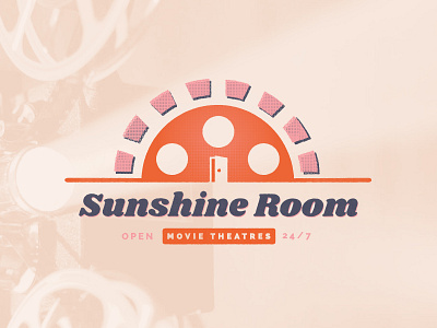 30 Minute Logo Challenge - Sunshine Room doors film film reel illustration illustrator logo logo design movie logo movie theater projector room sun sunrise sunshine
