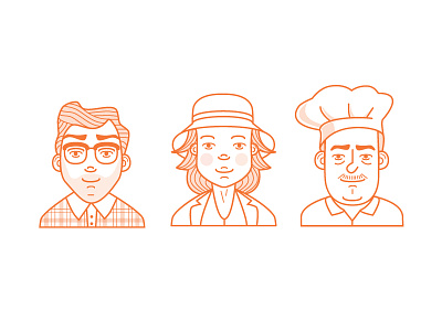 Character illustration avatar avatars character characters chef design hipster illustration line illustration rebound simple vector