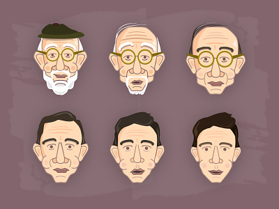 Benjamin Button Illustration Series: Part 1 avatar benjamin button character design character illustration design face head illustration old man shape morph svg
