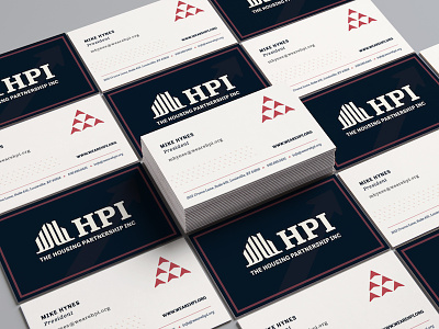 HPI Business Cards arrow business cards house housing logo logo design mock up rebrand
