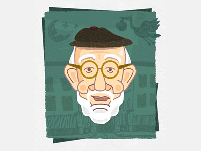 Benjamin Button animated gif animation avatar benjamin button character illustration css face illustration old man process svg morph wordpress