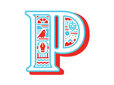 Just a P alphabet bird hops illustration letter letterform mountains p p logo pen tool type typefight