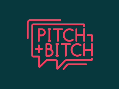 Pitch & Bitch bitch conversation critique design design meetups logo logotype meetup monoline monoline logo pitch speech bubble stroke illustration