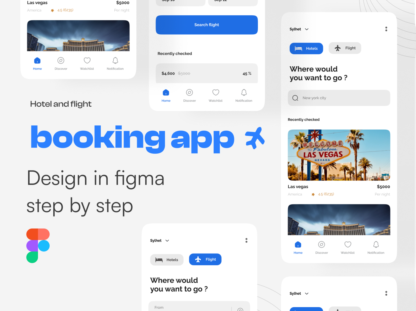 Booking App UI Design Using Figma for Beginners Step By Step by soudemy