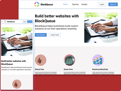 Blockqueue desktop and mobile design branding design graphic design ui web