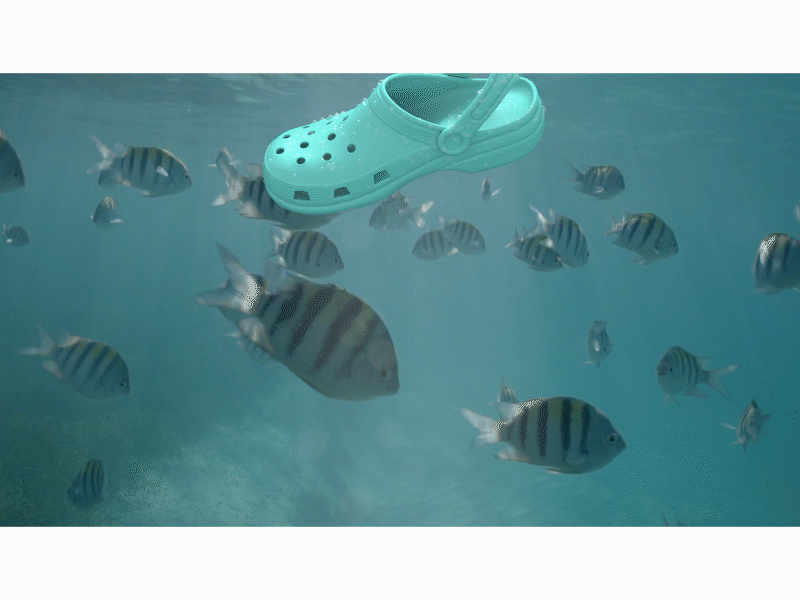 Underwater Croc 3d 3d motion graphics animation branding bubbles cinema 4d cinema4d crocs fishes gif illustration motion graphics render underwater