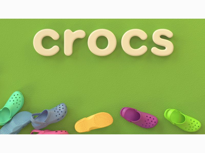 Crocs Logo 3d 3d animation 3d design animation branding cinema 4d cinema4d crocs design gif illustration logo motion graphics render