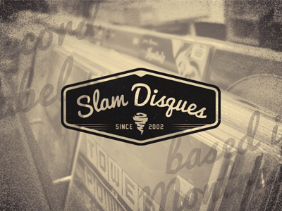 CMI - Slam Disques application branding logo mark monotone music record label tornado