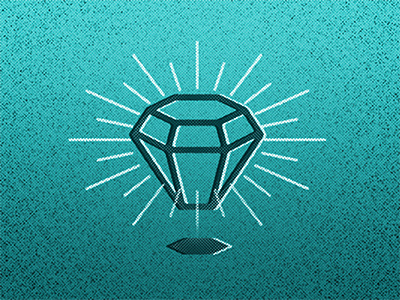 CMI Gem diamond dirty gem grunge halftone icon illustration infographic jewel offset symbol texture